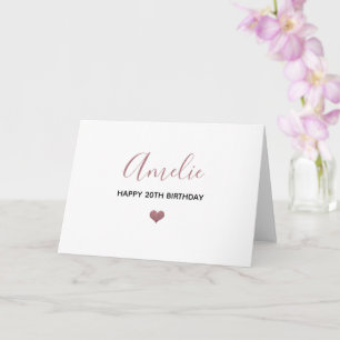 individuelle Name & Alterung Geburtstagsfeier Rose Karte
