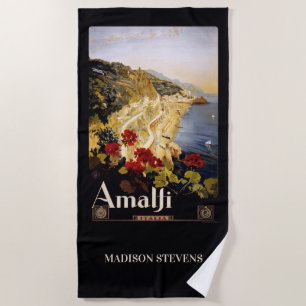 Individuelle Name Amalfi Italien Vintage Reise Strandtuch