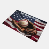 Individuelle Name American Baseball Fußmatte (Schrägansicht)