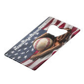 Individuelle Name American Baseball Geldbeutel Flaschenöffner (Vorderseite Schrägansicht)