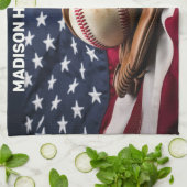 Individuelle Name American Baseball Geschirrtuch (Gefaltet)