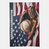 Individuelle Name American Baseball Geschirrtuch (Vertikal)