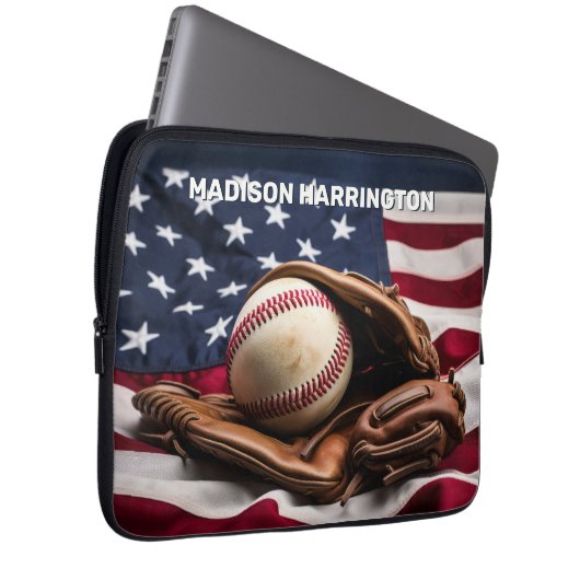 Individuelle Name American Baseball Laptopschutzhülle (Vorne Rechts)
