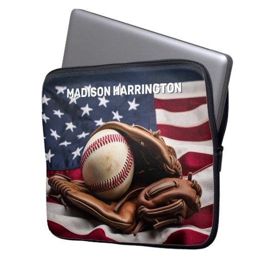 Individuelle Name American Baseball Laptopschutzhülle (Vorderseite Links)