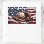 Individuelle Name American Baseball Rechteckiger Aufkleber (Tasche)