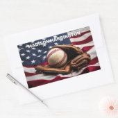 Individuelle Name American Baseball Rechteckiger Aufkleber (Umschlag)