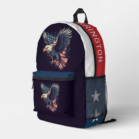 Individuelle Name American Eagle Bedruckter Rucksack (Rückseitige Ecke Rechts)