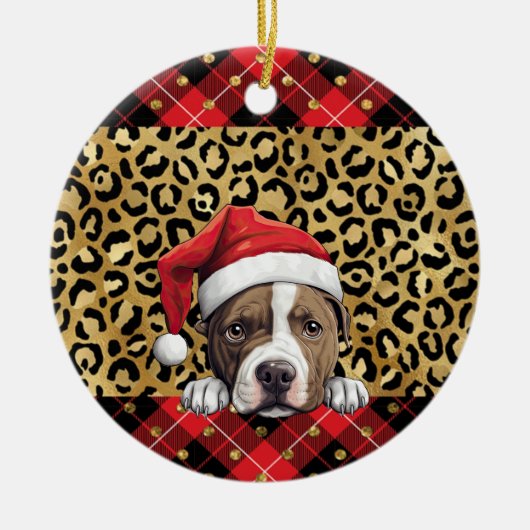 Individuelle Name American Staffordshire Terrier d Keramik Ornament (Vorne)