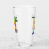 Individuelle Name Ananas Surfer Glas (Links)