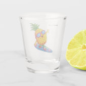 Individuelle Name Ananas Surfer Schnapsglas (Rückseite)