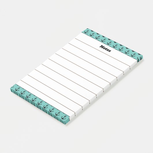 Individuelle Name Anchor Design Notepad Post-it Klebezettel (angewinkelt)