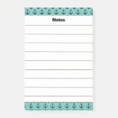 Individuelle Name Anchor Design Notepad Post-it Klebezettel (Vorderseite)