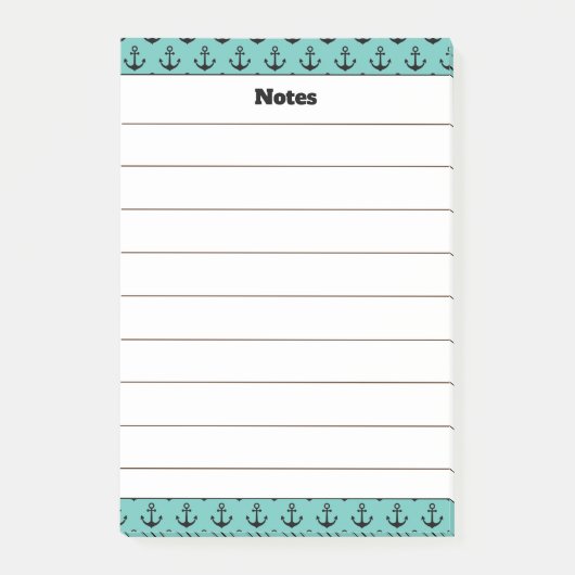 Individuelle Name Anchor Design Notepad Post-it Klebezettel (Vorderseite)