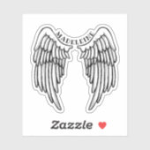 Individuelle Name Angel Wings Aufkleber (Blatt)