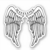 Individuelle Name Angel Wings Aufkleber (Vorderseite)