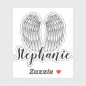 Individuelle Name Angel Wings Sticker (Blatt)
