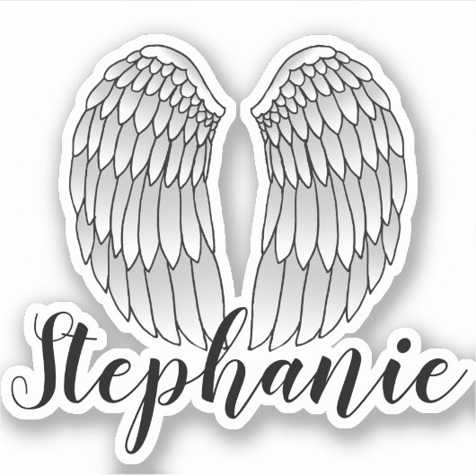 Individuelle Name Angel Wings Sticker (Vorderseite)