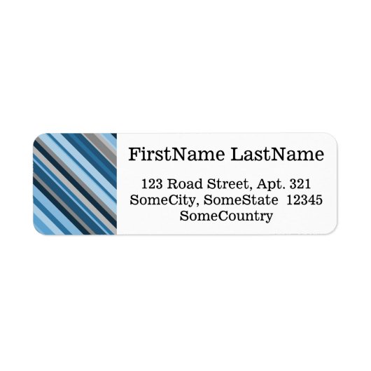 Individuelle Name/Anschrift + blaue und graue Stre (Vorne)