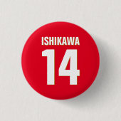 Individuelle Name, Anzahl, Farben. Sportfans rot Button (Vorderseite)