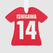 Individuelle Name, Anzahl, Farben. Sportfans Rotes Ornament (Rückseite)