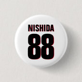 Individuelle Name, Anzahl, Farben. Sportfans weiß Button (Vorderseite)