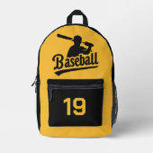 Individuelle Name, Anzahl und Farbbaseball Bedruckter Rucksack (Vorderseite)