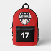 Individuelle Name, Anzahl und Farbbaseball Bedruckter Rucksack (Vorderseite)