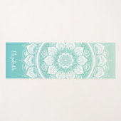 Individuelle Name Aquamarin Mandala Übung Yogamatte (Vorderseite (Horizontal))