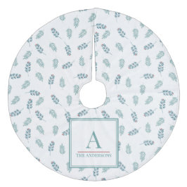 Individuelle Name Aquamarin Mistletoe Weihnachtsba Fleece Weihnachtsbaumdecke