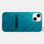 Individuelle Name aquamarine Glasstruktur Case-Mate iPhone Hülle (Rückseite (Horizontal))