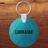 Individuelle Name aquamarine Glasstruktur Schlüsselanhänger (Vorderseite)