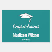 Individuelle Name Aquamariner Abschluss Glückwünsc Geschenkpapier Set (Vorderseite)