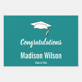 Individuelle Name Aquamariner Abschluss Glückwünsc Geschenkpapier Set