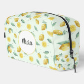 Individuelle Name Aquarelllemonen Waschbeutel (Rechte Ecke)