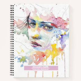 Individuelle Name Aquarellpastellfarben hübsche Sk Notizblock