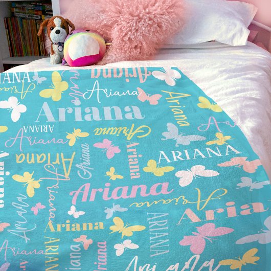 Individuelle Name Ariana aqua Fleecedecke