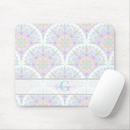 Individuelle Name Art Deco Pastel Rainbow Floral M Mousepad