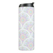 Individuelle Name Art Deco Pastel Rainbow Floral M Thermosbecher (Nach links gedreht)