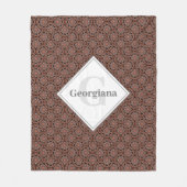 Individuelle Name Art Deco Safari Sunset Boho Mand Fleecedecke (Vorderseite)