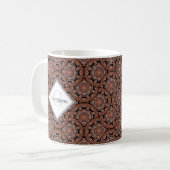 Individuelle Name Art Deco Safari Sunset Boho Mand Kaffeetasse (Vorderseite Links)