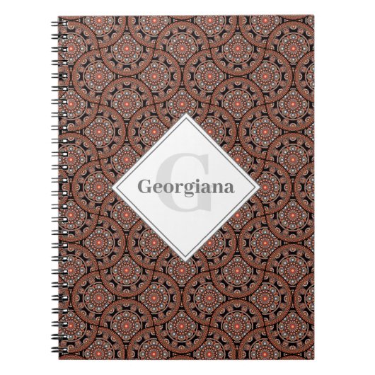 Individuelle Name Art Deco Safari Sunset Boho Mand Notizblock (Vorderseite)