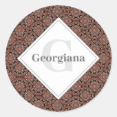 Individuelle Name Art Deco Safari Sunset Boho Mand Runder Aufkleber (Vorderseite)