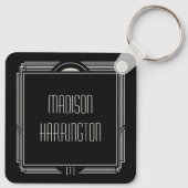 Individuelle Name Art Deco Schlüsselanhänger (Rückseite)