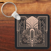 Individuelle Name Art Deco Schlüsselanhänger (Vorderseite)