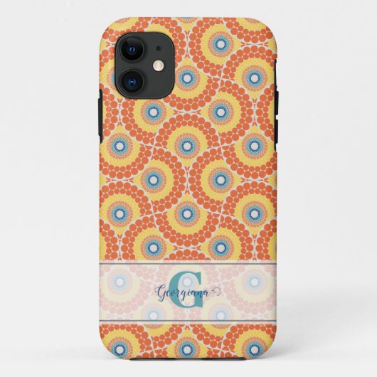 Individuelle Name Art Deco Sommer Radiant Mandala Case-Mate iPhone Hülle (Rückseite)