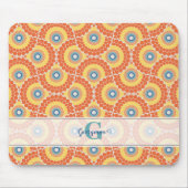 Individuelle Name Art Deco Sommer Radiant Mandala Mousepad (Vorne)