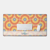 Individuelle Name Art Deco Sommer Radiant Mandala Schreibtischunterlage (Tastatur & Maus)