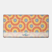 Individuelle Name Art Deco Sommer Radiant Mandala Schreibtischunterlage (Vorderseite)