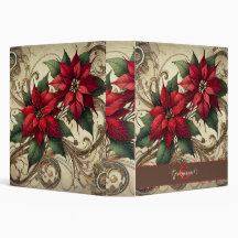 Individuelle Name Art Nouveau Christmas Poinsettia