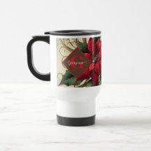 Individuelle Name Art Nouveau Christmas Poinsettia